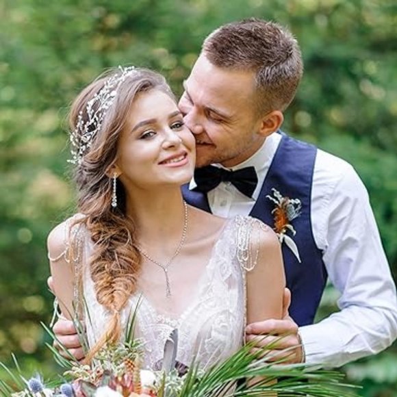 Women Necklace Bracelet Dangle Earrings Set Prom Costume Jewelry Set Accessories - Picture 6 of 6